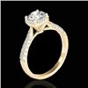 Image 2 : 1.5 CTW H-SI/I Certified Diamond Solitaire Halo Ring 10K Yellow Gold - REF-177H6A - 33260
