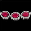 Image 4 : 64.01 CTW Ruby & Diamond Halo Necklace 10K White Gold - REF-785M8H - 41189