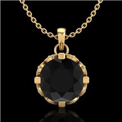 1.5 CTW Fancy Black Diamond Solitaire Art Deco Stud Necklace 18K Yellow Gold - REF-89Y3K - 37382