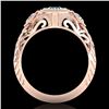 Image 4 : 1.06 CTW Fancy Intense Blue Diamond Art Deco 3 Stone Ring 18K Rose Gold - REF-154Y5K - 37496