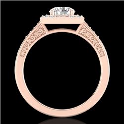 1.1 CTW VS/SI Diamond Art Deco Ring 18K Rose Gold - REF-227X3T - 37266