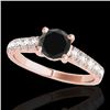 Image 1 : 2.1 CTW Certified VS Black Diamond Solitaire Ring 10K Rose Gold - REF-81A8X - 35502