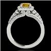 Image 2 : 1.75 CTW Certified Si/I Fancy Intense Yellow Diamond Solitaire Halo Ring 10K White Gold - REF-194T5M