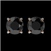 Image 1 : 1.61 CTW Fancy Black VS Diamond Solitaire Stud Earrings 10K Rose Gold - REF-36A2X - 36613
