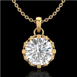 1.14 CTW VS/SI Diamond Art Deco Stud Necklace 18K Yellow Gold - REF-205X5T - 36844