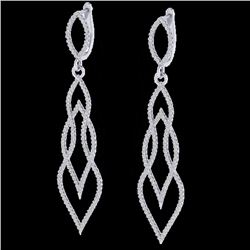 1.90 CTW Micro Pave VS/SI Diamond Earrings 14K White Gold - REF-143Y5K - 20094