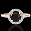 Image 1 : 0.70 CTW Micro Pave Halo Solitaire VS/SI Diamond Ring 14K Rose Gold - REF-47W8F - 23286