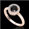 Image 2 : 0.70 CTW Micro Pave Halo Solitaire VS/SI Diamond Ring 14K Rose Gold - REF-47W8F - 23286