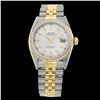 Image 2 : Rolex Men's Two Tone 14K Gold/SS, QuickSet, Diamond Dial & Diamond Bezel - REF-557K7T