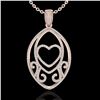 Image 2 : 1.75 CTW Micro Pave VS/SI Diamond Designer Heart Necklace 14K Rose Gold - REF-170H5A - 22589