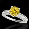 Image 1 : 1.5 CTW Certified Si Intense Yellow Diamond Solitaire Antique Ring 10K White Gold - REF-221X8T - 347