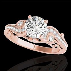 1.25 CTW H-SI/I Certified Diamond Solitaire Antique Ring 10K Rose Gold - REF-205Y5K - 34793