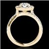 Image 2 : 2.01 CTW H-SI/I Certified Diamond Solitaire Halo Ring 10K Yellow Gold - REF-209X3T - 34027