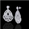 Image 2 : 3 CTW Micro Pave VS/SI Diamond Earrings Designer 18K White Gold - REF-280H2A - 21147