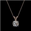 Image 4 : 1.05 CTW Certified H-SI/I Quality Diamond Solitaire Necklace 10K Rose Gold - REF-147N2Y - 36760