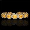 Image 1 : 24 CTW Citrine & Micro Pave VS/SI Diamond Bracelet 10K Yellow Gold - REF-360M2H - 22685