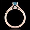 Image 4 : 0.83 CTW Fancy Intense Blue Diamond Solitaire Art Deco Ring 18K Rose Gold - REF-87T3M - 38196