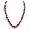 Image 4 : 170 CTW Ruby & VS/SI Diamond Halo Micro Eternity Necklace 14K White Gold - REF-993N8Y - 22312