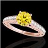 Image 1 : 1.4 CTW Certified Si/I Fancy Intense Yellow Diamond Solitaire Ring 10K Rose Gold - REF-161M8H - 3502