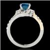 Image 2 : 1.6 CTW Si Certified Fancy Blue Diamond Bypass Solitaire Ring 10K White & Yellow Gold - REF-180A2X -