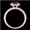 Image 2 : 1.5 CTW Certified VS Black Diamond Solitaire Halo Ring 10K Rose Gold - REF-60Y4K - 33338