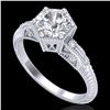 Image 1 : 1.17 CTW VS/SI Diamond Solitaire Art Deco Ring 18K White Gold - REF-381W8F - 37214