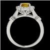 Image 2 : 1.5 CTW Certified Si/I Fancy Intense Yellow Diamond Solitaire Halo Ring 10K White Gold - REF-174A5X 