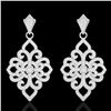 Image 2 : 2.50 CTW Micro Pave VS/SI Diamond Designer Earrings 14K White Gold - REF-236H4A - 22549