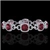 Image 1 : 30 CTW Garnet & Micro VS/SI Diamond Bracelet 14K White Gold - REF-368H9A - 23023