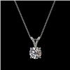 Image 4 : 0.77 CTW Certified H-SI/I Quality Diamond Solitaire Necklace 10K White Gold - REF-97W5F - 36739