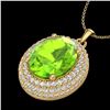 Image 2 : 4.50 CTW Peridot & Micro Pave VS/SI Diamond Necklace 18K Yellow Gold - REF-112K8W - 20570