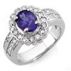 Image 1 : 2.60 CTW Tanzanite & Diamond Ring 14K White Gold - REF-100M2H - 10685