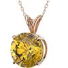 Image 2 : 2.50 CTW Certified Intense Yellow SI Diamond Solitaire Necklace 10K Rose Gold - REF-687M2H - 33249