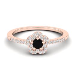 0.40 CTW Micro Pave VS/SI Diamond Ring Moon Halo In 10K Rose Gold - REF-22T8M - 21408