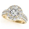 Image 2 : 2.06 CTW Certified VS/SI Diamond 2Pc Wedding Set Solitaire Halo 14K Yellow Gold - REF-197A8X - 30884