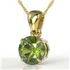 Image 1 : 2 CTW Green Tourmaline Designer Solitaire Necklace 18K Yellow Gold - REF-33N3Y - 22027