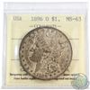 USA; 1896-O Silver $1 ICCS Certified MS-63