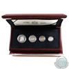 Image 1 : Canada 1990 Polar Bear Platinum 4-coin RCM Issue Set (TAX Exempt). Sets comes displayed in a stunnin