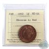 Image 1 : 1-cent 1892 Obverse 4 ICCS Certified MS-64 Red.