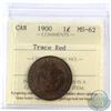 Image 1 : 1-cent 1900 ICCS Certified MS-62 Trace Red