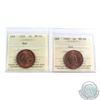 Image 1 : 1-cent 1901 & 1902 ICCS Certified MS-64. 2pcs
