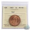 Image 1 : 1-cent 1903 ICCS Certified MS-64 Red.