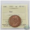 Image 1 : 1-cent 1911 ICCS Certified MS-65 RED! A near full red coin with satin like fields.