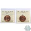 Image 1 : 1-cent 1915, 1916 Both ICCS Certified MS-64 Red. Nice flashy full red examples. 2pcs