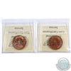 Image 2 : 1-cent 1915, 1916 Both ICCS Certified MS-64 Red. Nice flashy full red examples. 2pcs