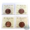 Image 1 : 1-cent 1915, 1916, 1918 & 1919 ICCS Certified MS-64 Red. 4pcs