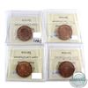Image 2 : 1-cent 1915, 1916, 1918 & 1919 ICCS Certified MS-64 Red. 4pcs