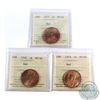 Image 1 : 1-cent 1917, 1918, & 1919 all ICCS Certified MS-64 Red. 3pcs