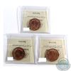 Image 2 : 1-cent 1917, 1918, & 1919 all ICCS Certified MS-64 Red. 3pcs