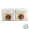 Image 1 : 1-cent 1918 & 1919 Both ICCS Certified MS-64 RED. A nice flashy Pair. 2pcs